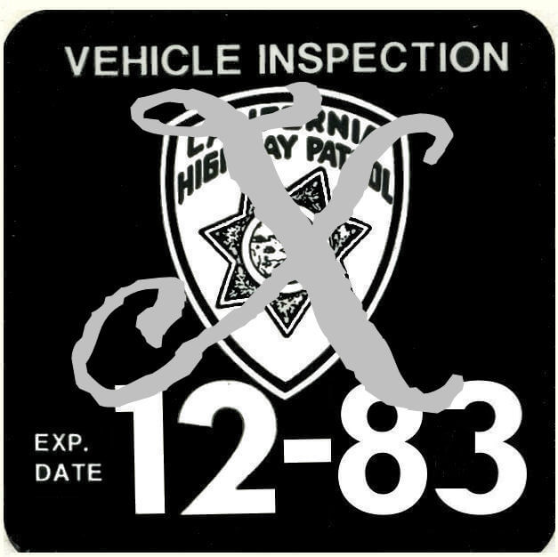 (image for) 1983 California safety check Inspection sticker